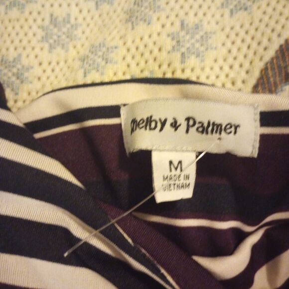 Shelby Palmer launched side stripe 3/4 length sleeve knee-link dress NWT - Picture 2 of 7